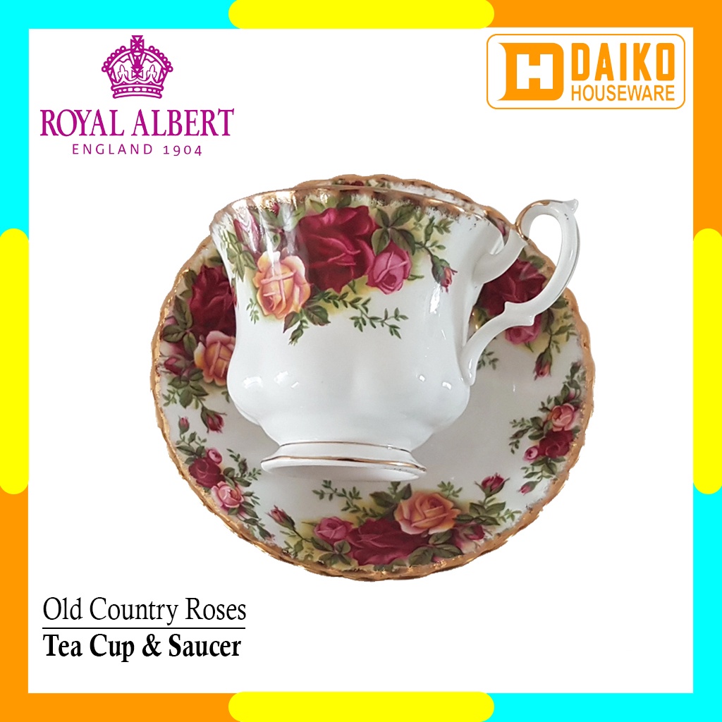 Cangkir Teh Royal Albert Old Country Roses - Boxed Teacup + Saucer Original Royal Albert