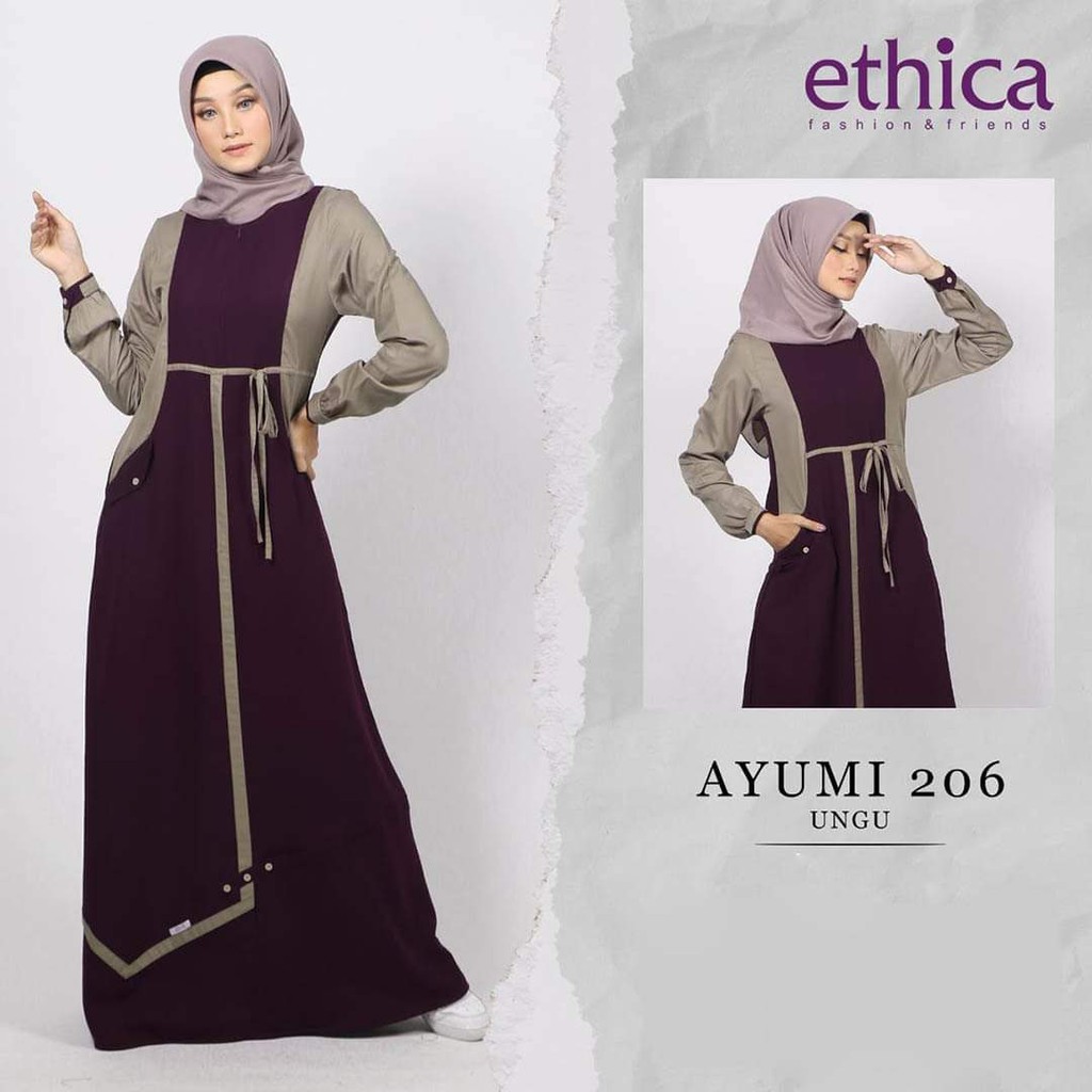 GAMIS TERBARU 2020 ETHICA AYUMI 206 HIJAU UNGU