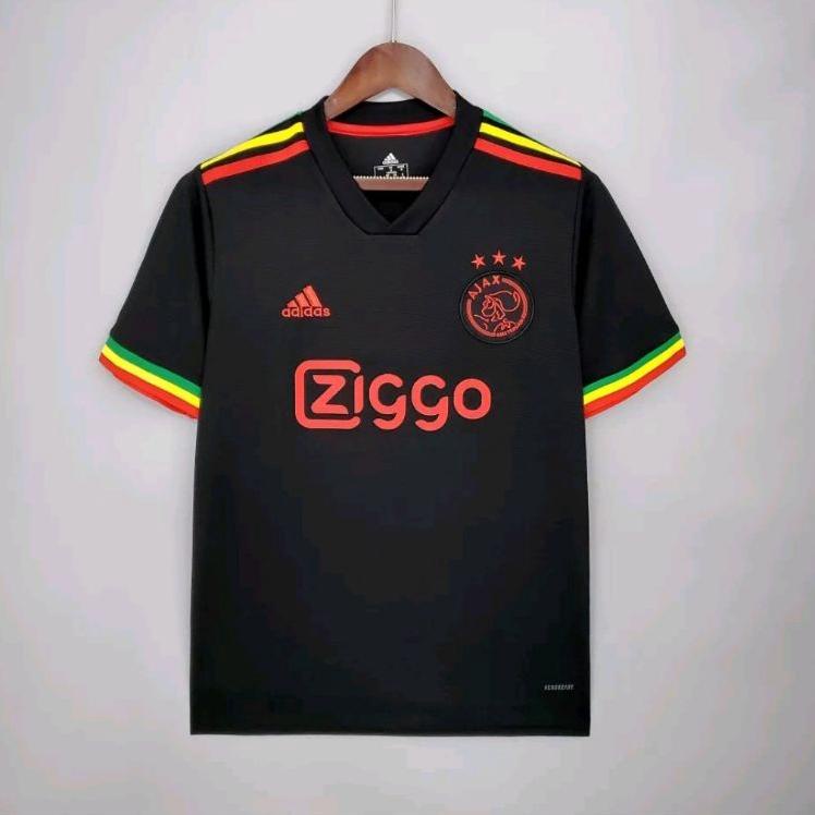 Ω Jersey Bola TERBARU Ajax 3rd Third Black hitam Bob Marley 2021/2022 grade ori official SMLXL 2XL 3