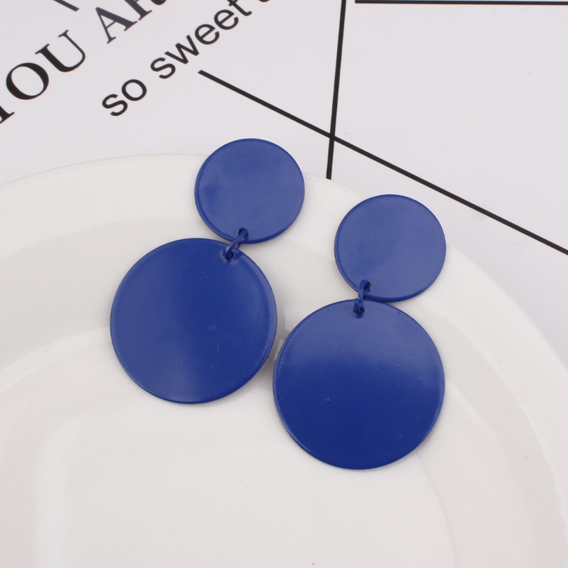 Fashion gaya Eropa dan Amerika besar merek logam wafer anting-anting anting-anting geometris anting-