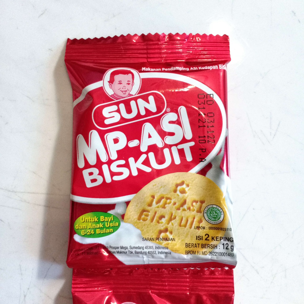 SUN Mpasi Bubur Sereal Susu Biskuit Sachet Ubi Ungu 20gr Mp-asi Mp Asi Makanan Bayi Usia 6 bulan 6+