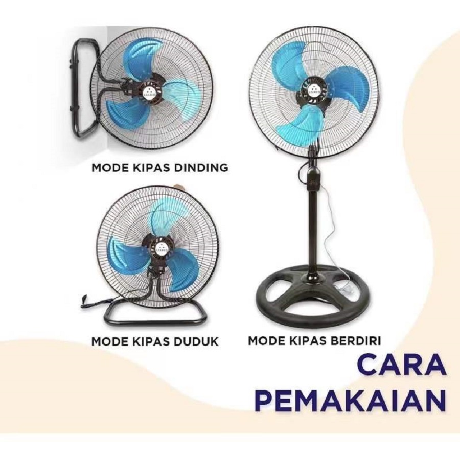 STANDFAN 3 IN 1 TRISONIC KIPAS ANGIN BESI TORNADO 18IN 18 INCH 3 FUNGSI TRISONIK DUDUK BERDIRI DINDING DESKFAN WALLFAN