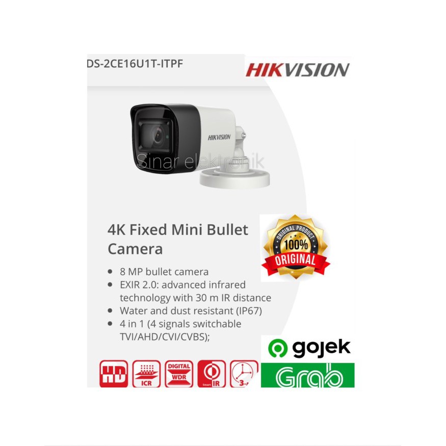 Camera outdoor HIKVISION 8mp DS-2CE16U1T-ITPF