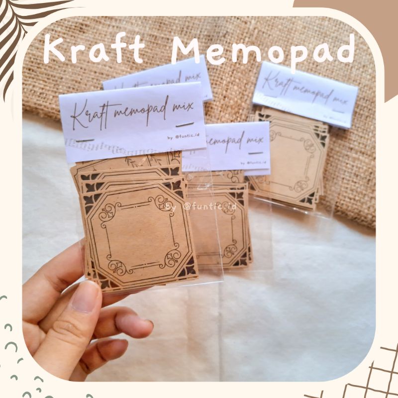 

[20 pcs] Memopad Kraft memo vintage deco by funtic.id