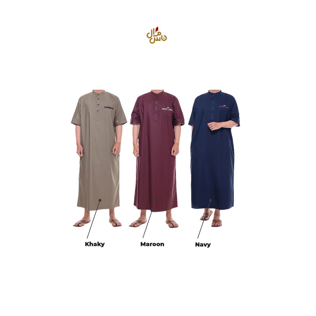 Jubah Pria Dewasa Lengan Pendek Premium Hanif Gratis Peci Rajut