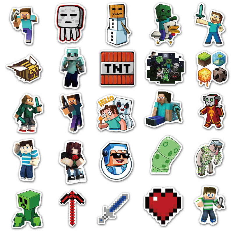 50 hot games Minecraft stickers luggage skateboard computer graffiti stickers stickers waterproof non-repetitive