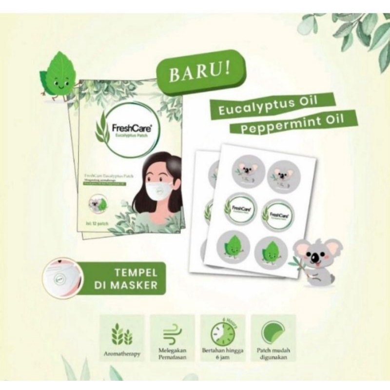 Freshcare Eucalyptus Patch Pengharum Masker Stiker Wangi Aroma therapy Melegakan Pernapasan Hidung Tersumbat