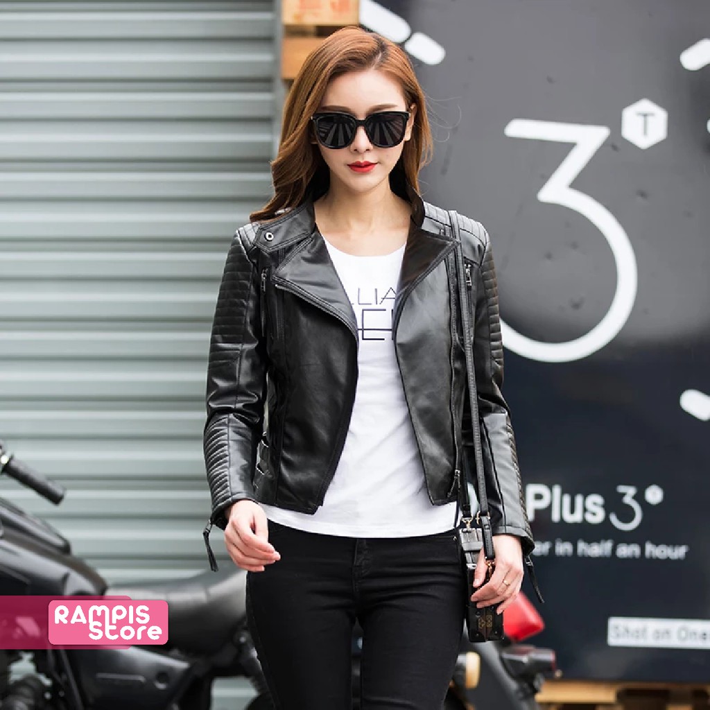 JAKET KULIT WANITA RACING, JAKET KULIT WANITA IMPORT