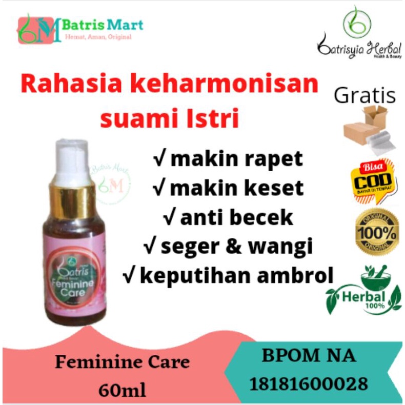 Feminime care batrisyia herbal, pembersih kewanitaan,  daun sirih,  penghilang keputihan