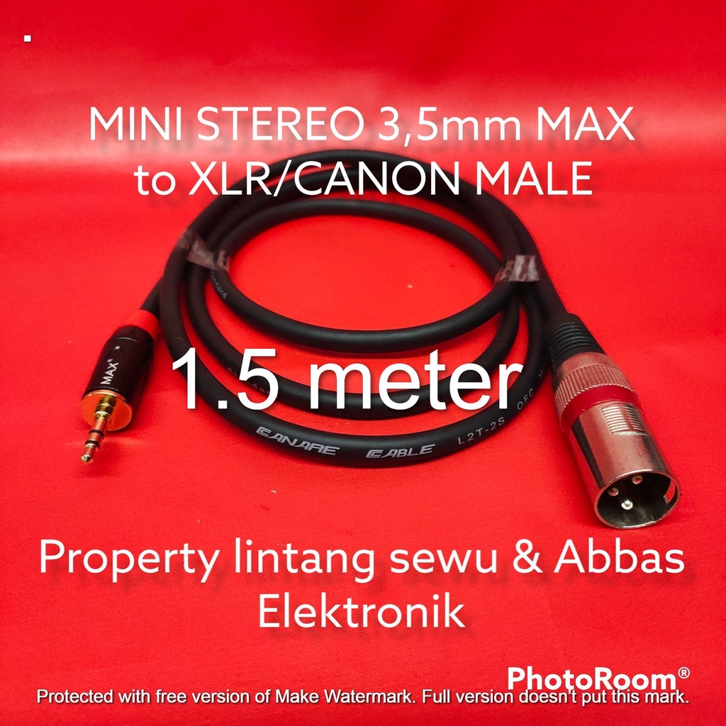 KABEL JEK MINI STEREO MAX TO XLR CANON MALE 1.5 meter