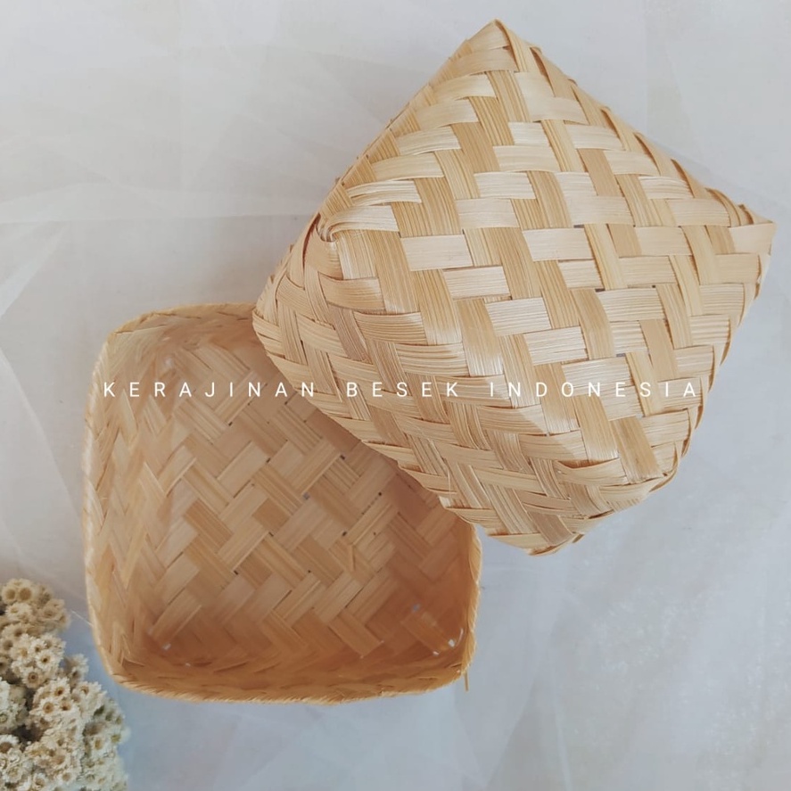SEPASANG BESEK BAMBU NATURAL ukuran 15cm// Kerajinan bambu// Besek bambu murah// Besek murah// Besek