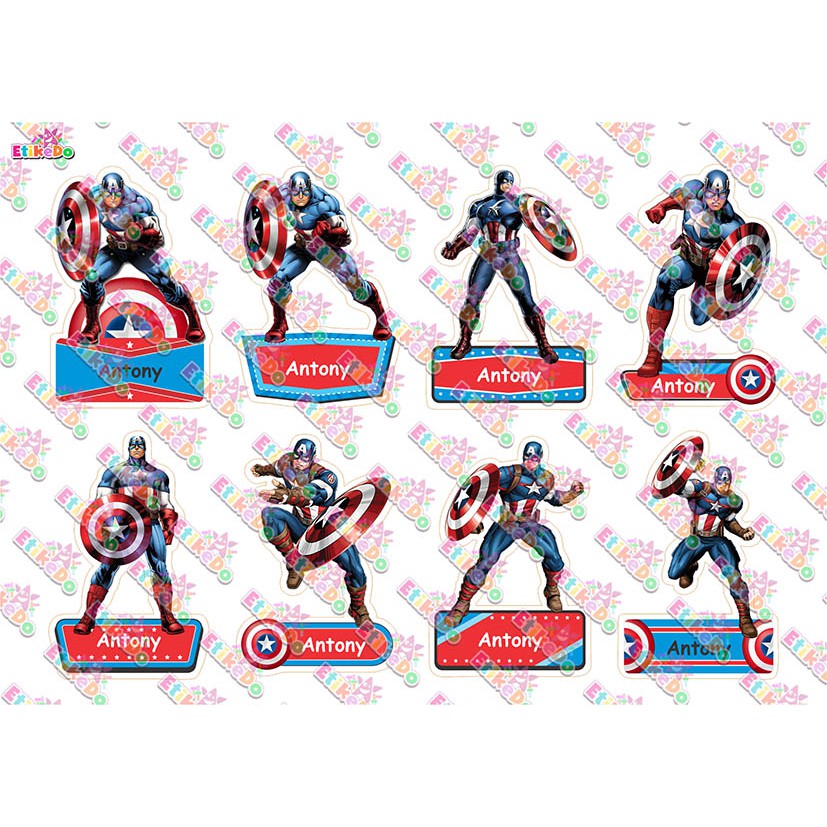 

LABEL NAMA CAPTAIN AMERICA 32 STIKER - ANTI AIR/LUNTUR -1 Nama CA1XL1
