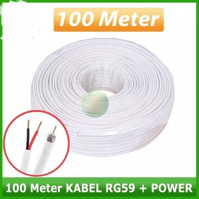 Kabel Kamera Cctv RG 59 + Power Cable Coaxial Camera Cctv Anyvision 100 Meter