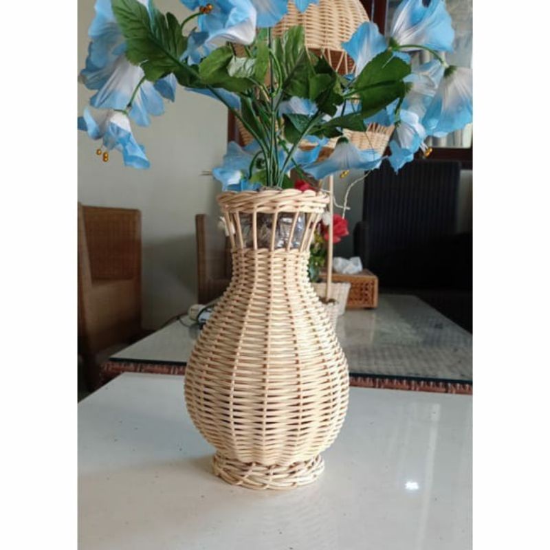 Vas Bunga Rotan bulat bolong