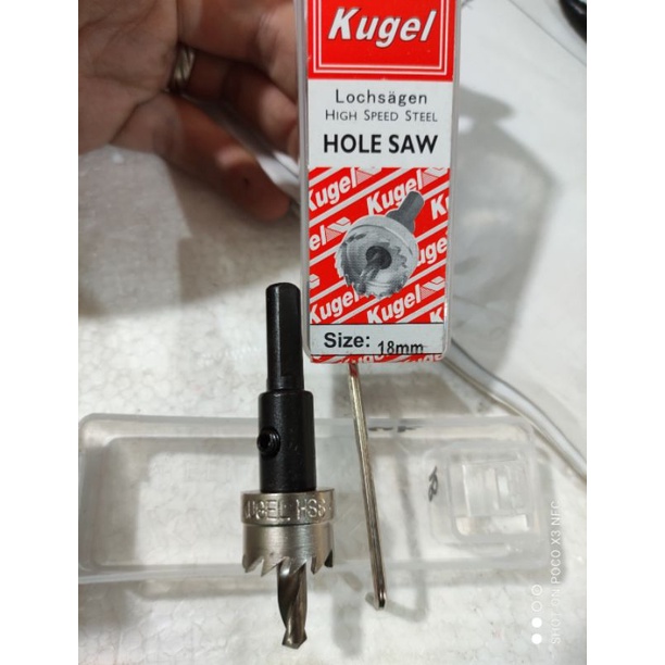 HOLE SAW BESI KUGEL HSS 18MM / MATA BOR LUBANG BESI HOLESAW KUGEL 18MM