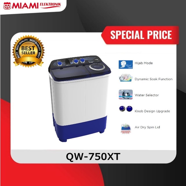 AQUA Mesin Cuci 2 Tabung QW-750XT / QW750XT