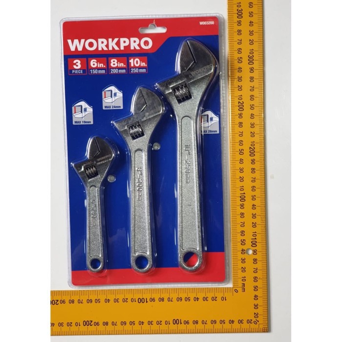 Kunci Inggris set 3 pcs Workpro Tekiro