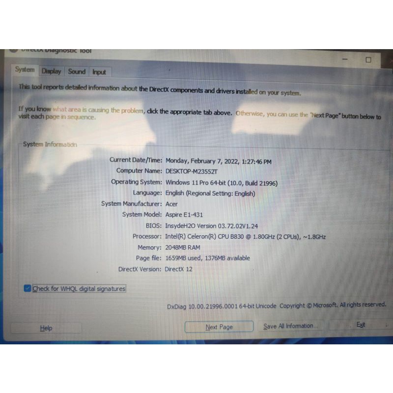 laptop second berkualitas T70 Laptop Acer Aspire E1-431 Ram 2gb HDD 320gb intel Celeron