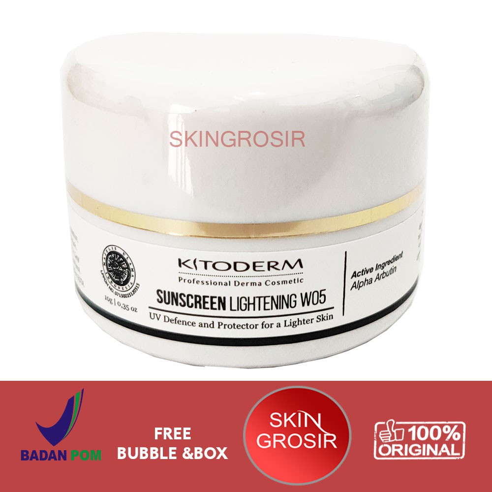 [READY STOCK] Kitoderm Sunscreen Lightening W05 10gr Cream Ori / Tabir Surya SPF 50 BPOM GROSIR