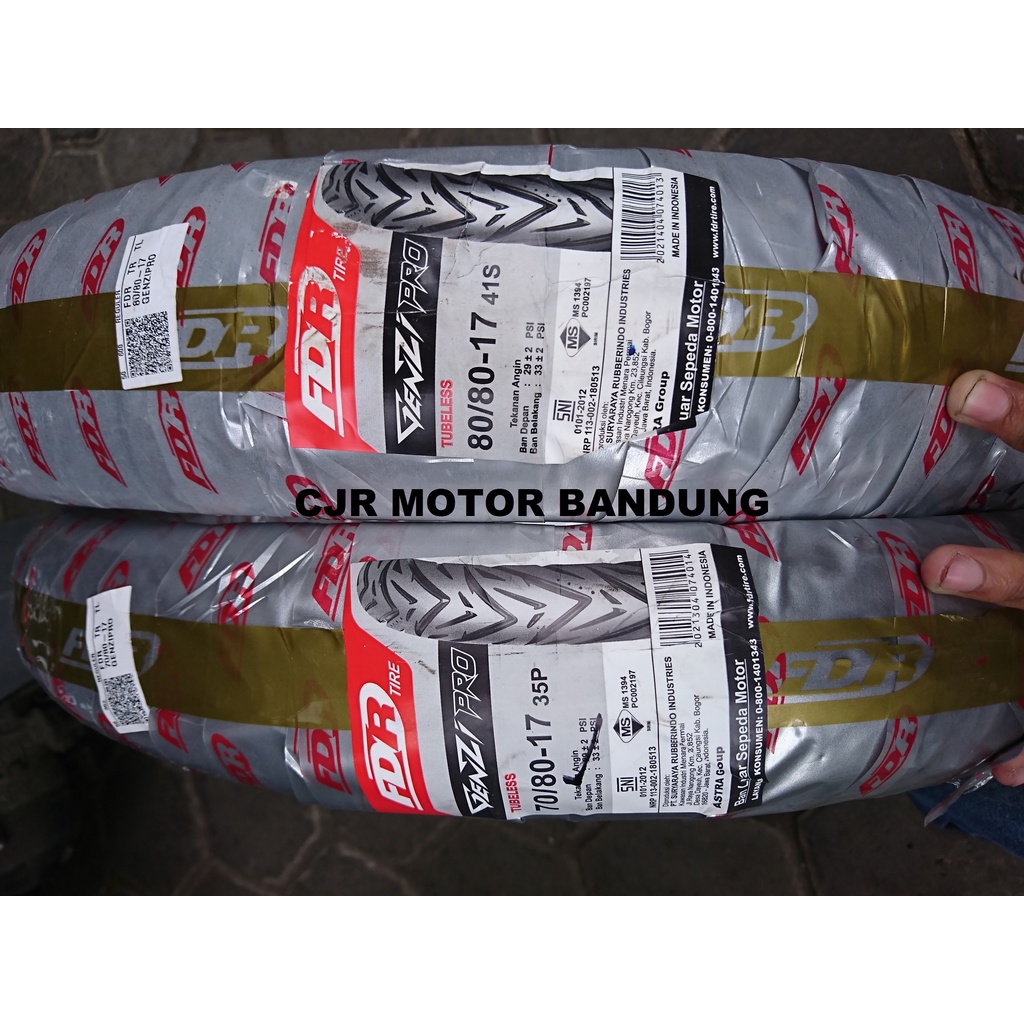 Jual PAKET FDR Genzi Pro 70/80 & 80/80 ring 17 Ban Motor Bebek Tubeless ...