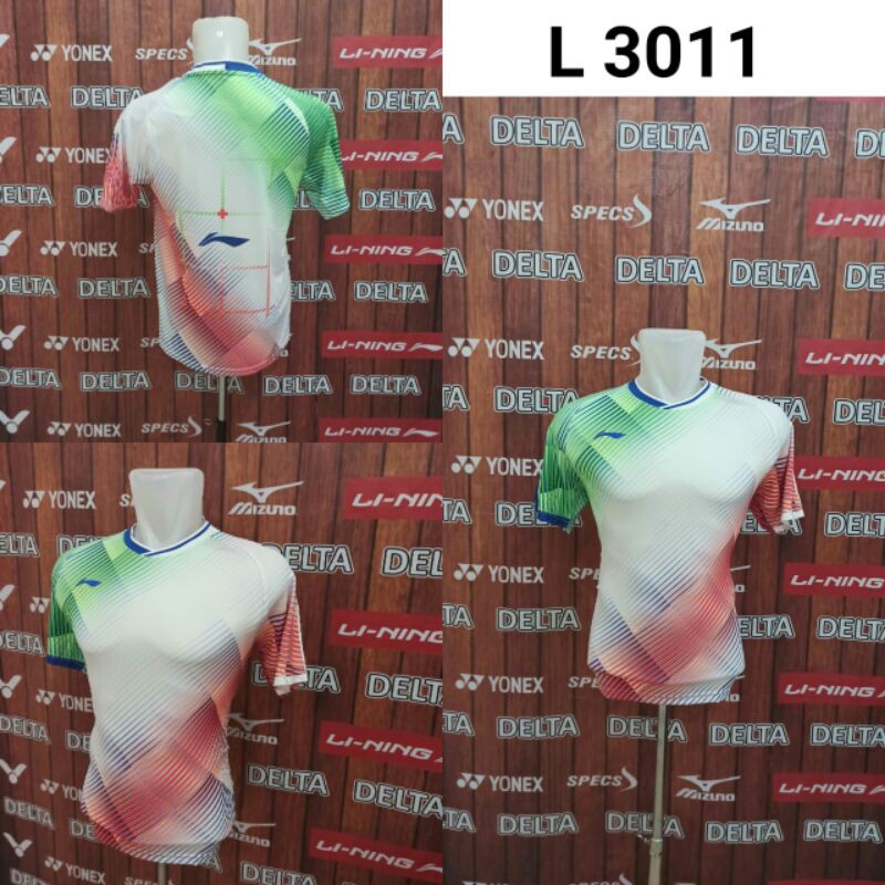 Baju Kaos Olahraga Badminton Lining Import  Kaos Bulutangkis Tenis Meja Li-Ning L 3011 Impor Murah