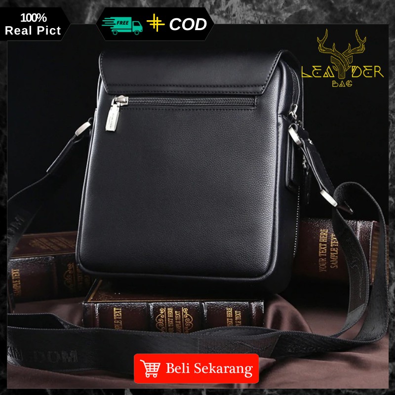 Tas Selempang Cowok Original Kulit Kangaroo Kingdom Warna Hitam Dan Coklat Motif Simpel Terbaru 2021