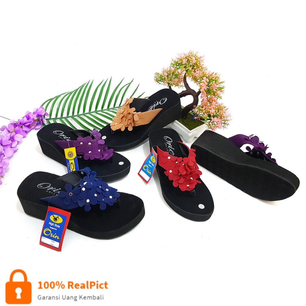 ORIN - ANGGREK Wedges Jepit Wanita Floral Anggrek