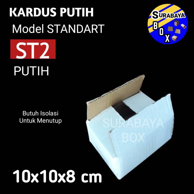 

KOTAK ST-2 PUTIH KARDUS 10x10x8 KARTON BOX DUS PACKING DOS AKSESORIS
