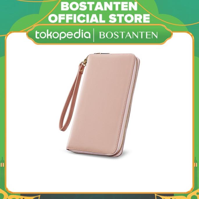 BOSTANTEN Dompet Wanita Dompet panjang Dompet ritsleting Dompet kulit Fast Response