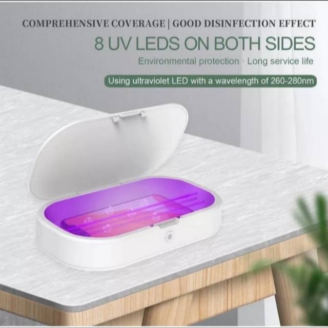 Wireless Charger UV Sterilizer Box Disinfection Steril 99% Masker A8