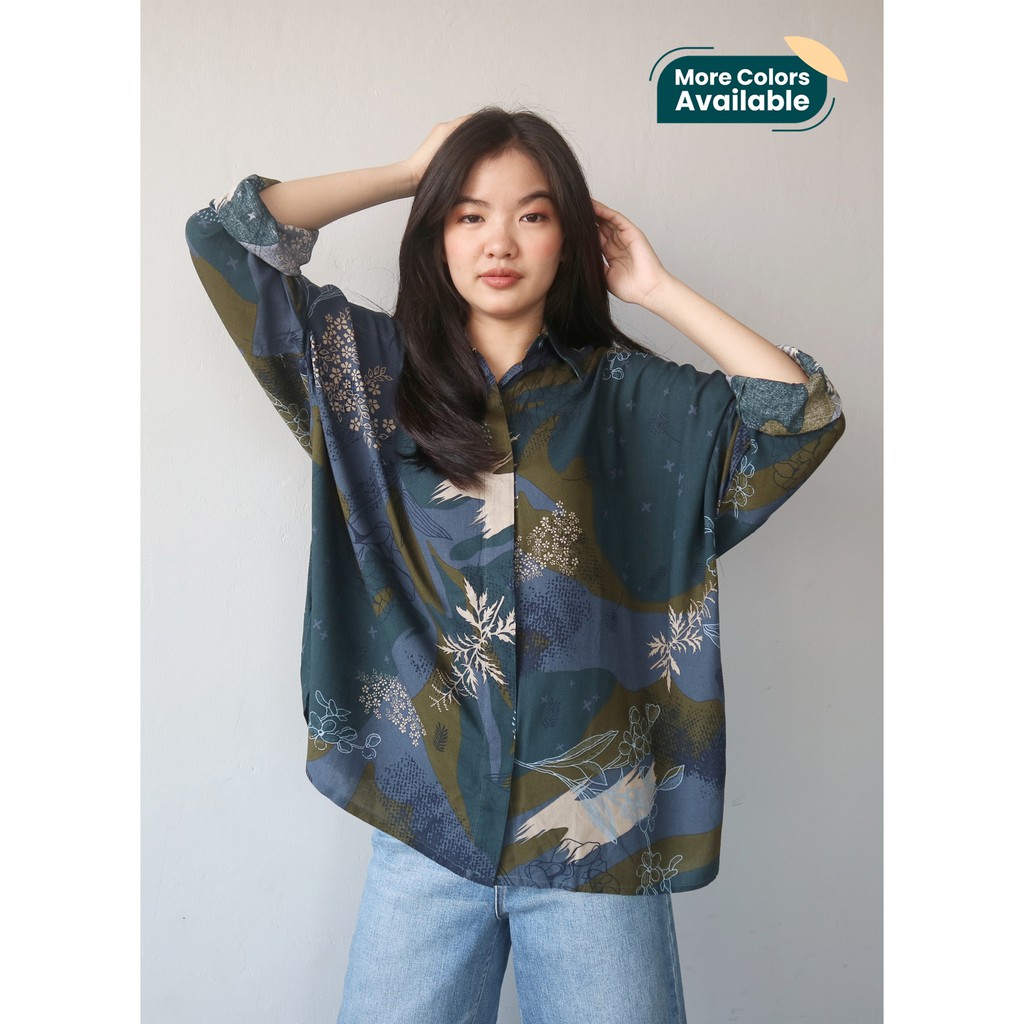 Ixora Meita Oversized Shirt - Kemeja Wanita Oversized-3