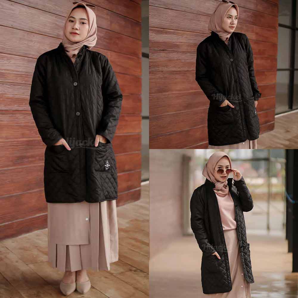 Jaket Jacket Panjang Wanita Cewek Cewe Muslimah Hijabers Hijaket Kekinian Terbaru Hijacket HJ BLV-8