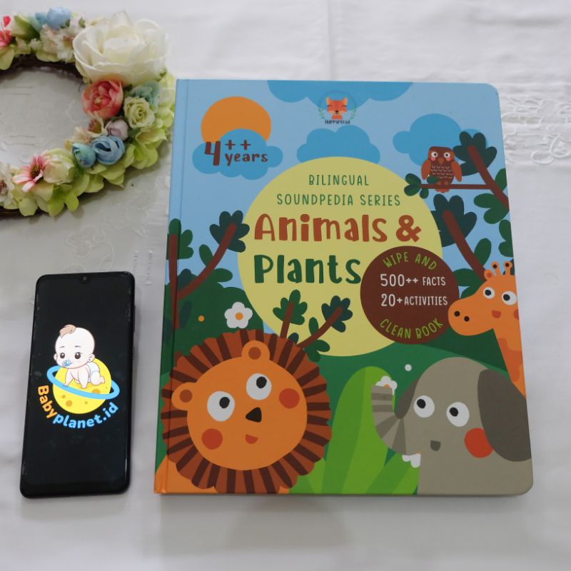 (PROMO MURAH) ANIMALS & PLANTS Happyfox Soundbook Hardcover Full Color 500++ Facts & 20 Activities /