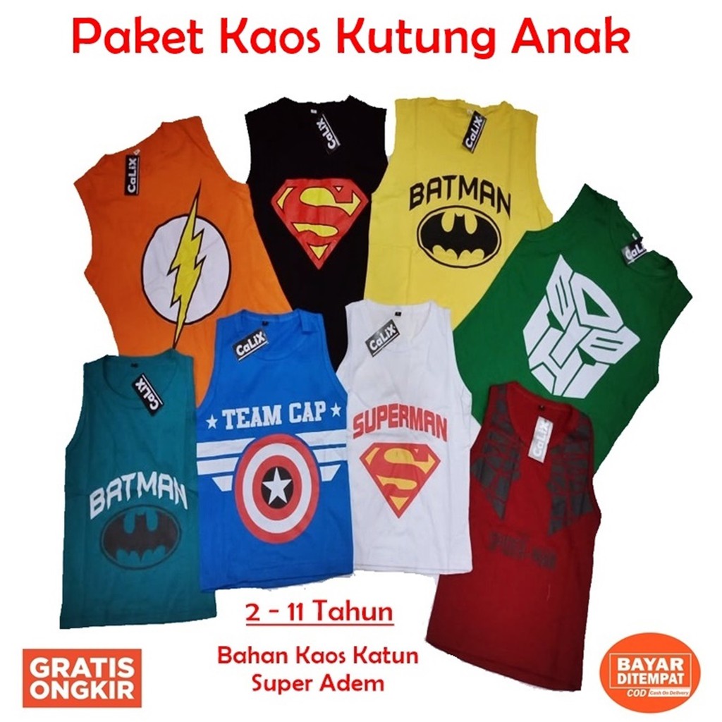 Paket Kaos Anak Kutung Random 3pcs Only 59rb