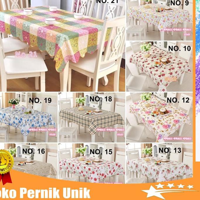 Top Produk.. Taplak Meja Makan Anti Air JUMBO Persegi Panjang Plastik Tebal Murah Ukuran Besar Motif