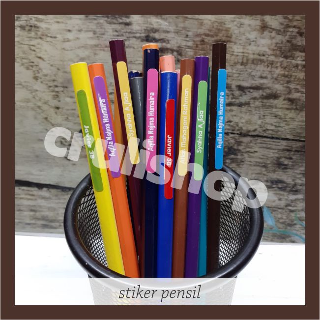 

LABEL STIKER PENSIL waterproof isi 100 stiker