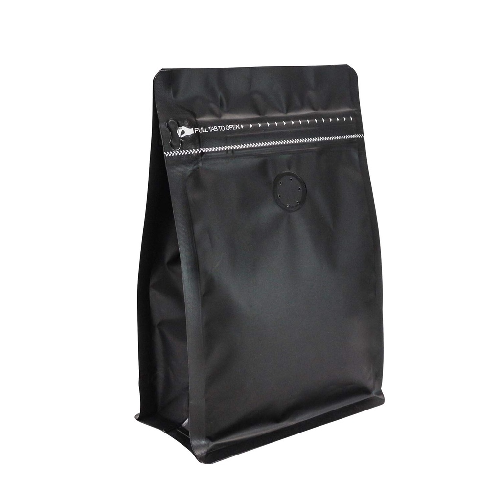 Standing Pouch | Standing Pouch Flat Bottom | Standing Pouch Valve Ziplock | Alumunium Foil Hitam Doff | Kemasan Makanan