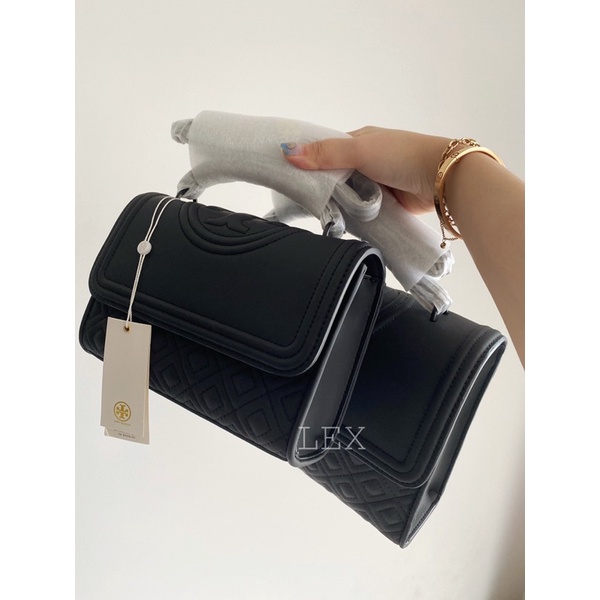 Tory Burch Fleming Black Matte / tas bahu wanita