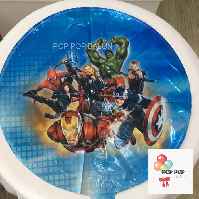Balon Foil Bulat Karakter Avengers / Marvel