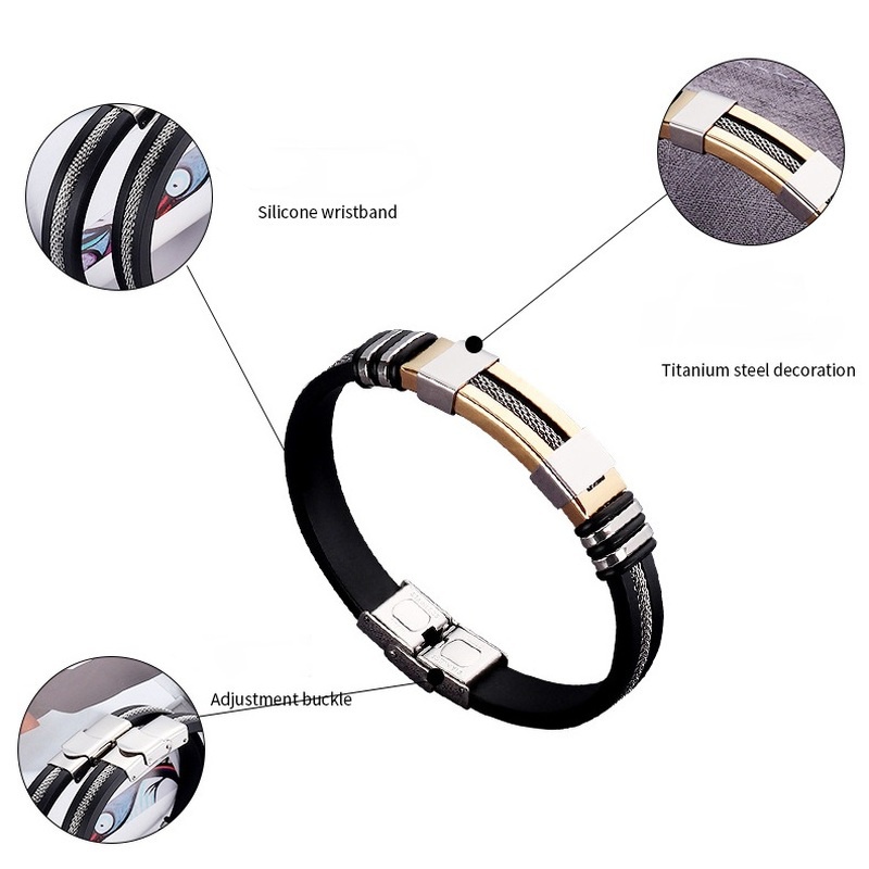 [Z H Jewelry] Gelang Stainless Steel Fashion Pria/Aksesoris Perhiasan Pesta hip Hop