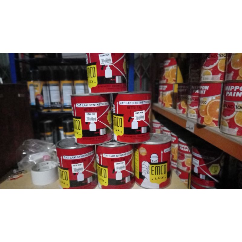 Cat Emco 1kg hitam hitam dop putih