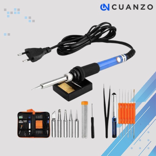 Alat Solder Set Paket Lengkap / Peralatan Solder Kit 7 in 1 60W 220V / Solder Iron Automatic Adjustable Digital Tool Kit Multifungsi / Paket Solder Uap Blower Listrik Terkiro / Solder Service Timah 1 Set / Solderan Listrik Timah Pengatur Suhu Murah