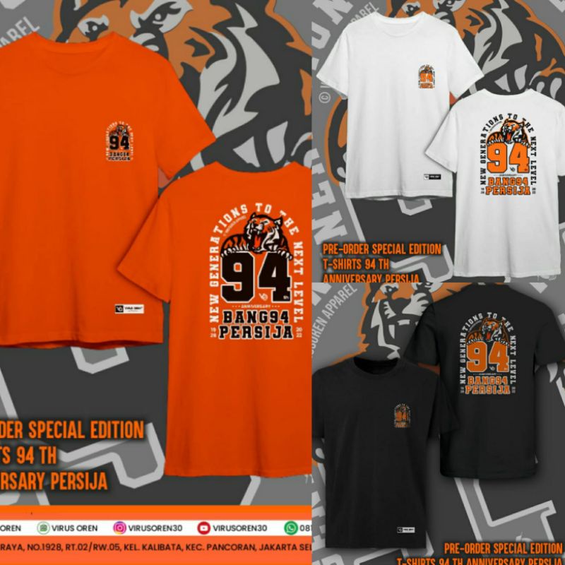 TSHIRT BANG94 PERSIJA VERSION 1 |SPESIAL HUT PERSIJA KE 94TAHUN | 3 PILIHAN WARNA