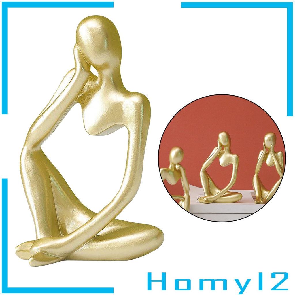 Homyl2 Patung Pahat Karakter Thinker Bahan Resin Dekorasi Rumah / Kantor