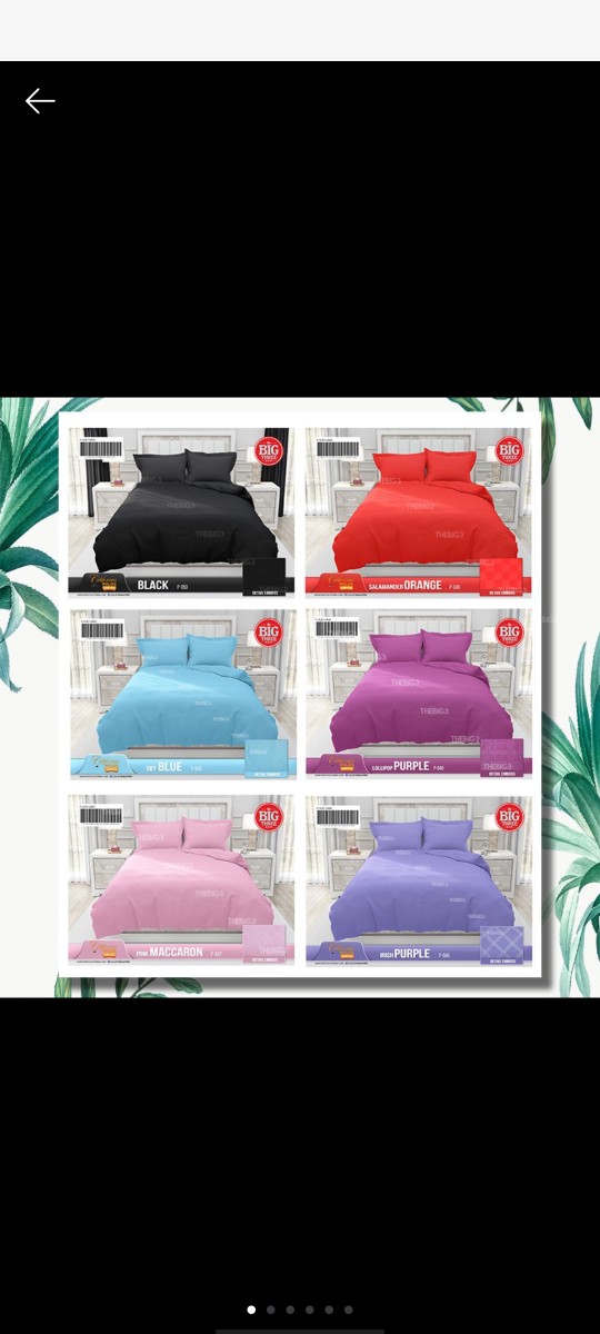 California Bedcover + Sprei Polos 180x200 Hitam Merah Biru Pink Black Orange Ungu - King 180 Bc
