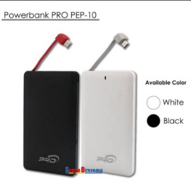 Pro Charger Power Bank PB Powerbank Slim THIN ULTRA LED PEP-10 10000mAh POWER BANK