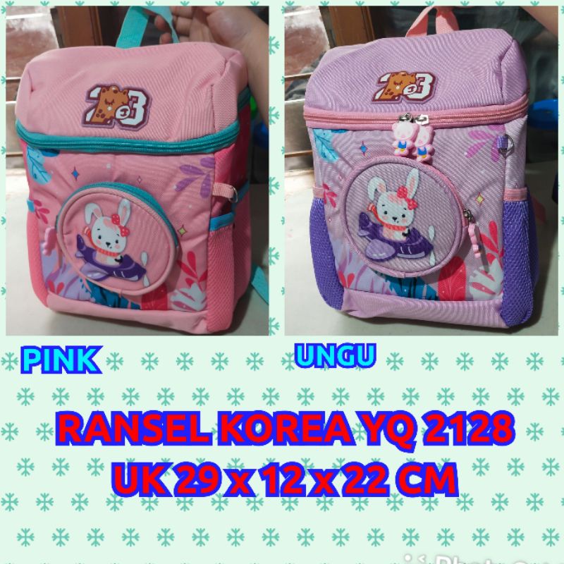 tas ransel Korea anak kode 6789/YQ 2128/666-4 import unisex anak perempuan dan anak laki laki TK SD SMP SMA bahan parasut/kanvas parasut