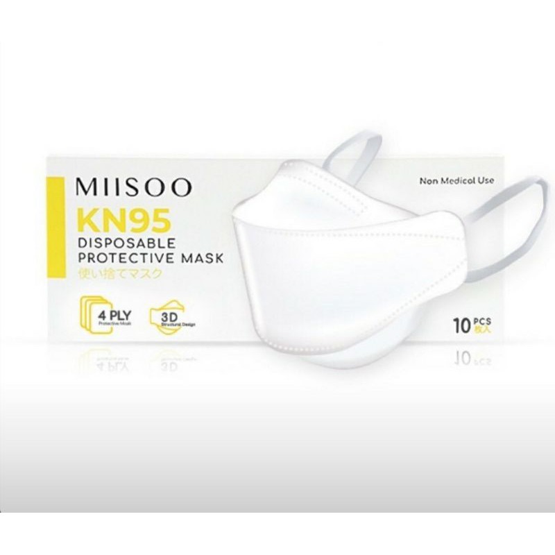 Masker Kn95 KF94 3D Miisoo 4ply   (harga per box)