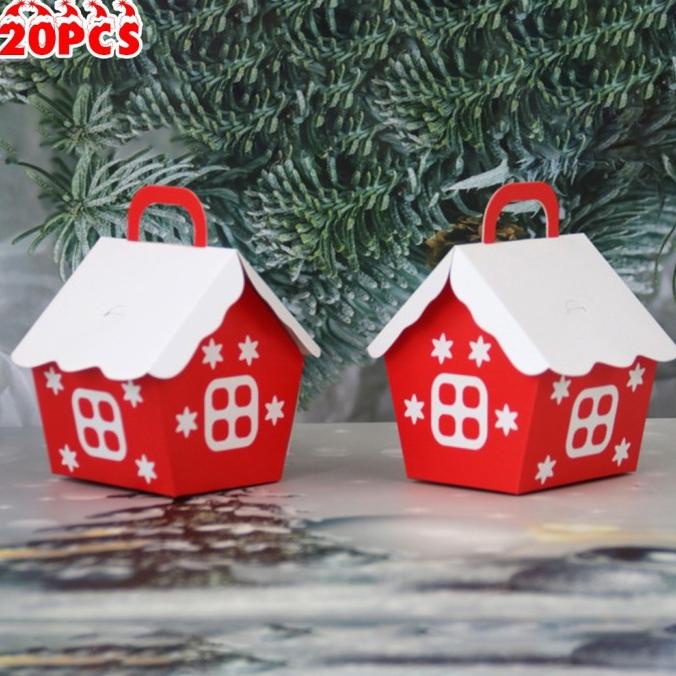 

20PCS NEW XMAS HOUSE SHAPE GIFT BAGS CHRISTMAS CANDY BOX COOKIES DC452CD3