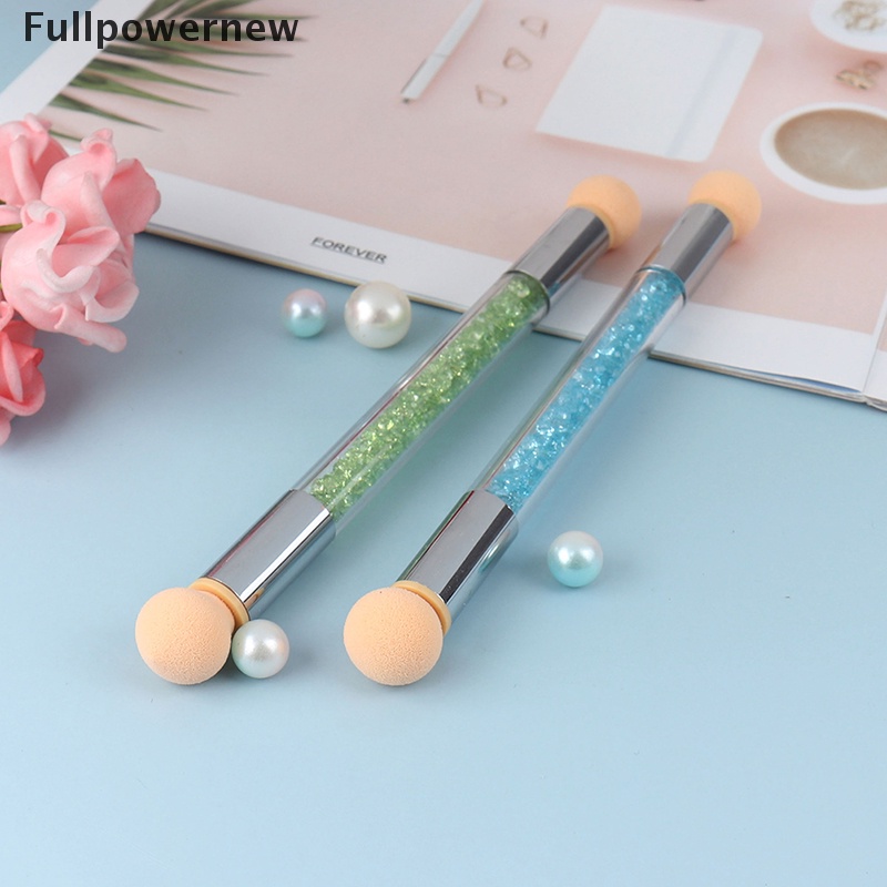 [FULL] Double-headed Gradient Brushes Acrylic Rhinestone Handle Sponge Nail Brush Pen